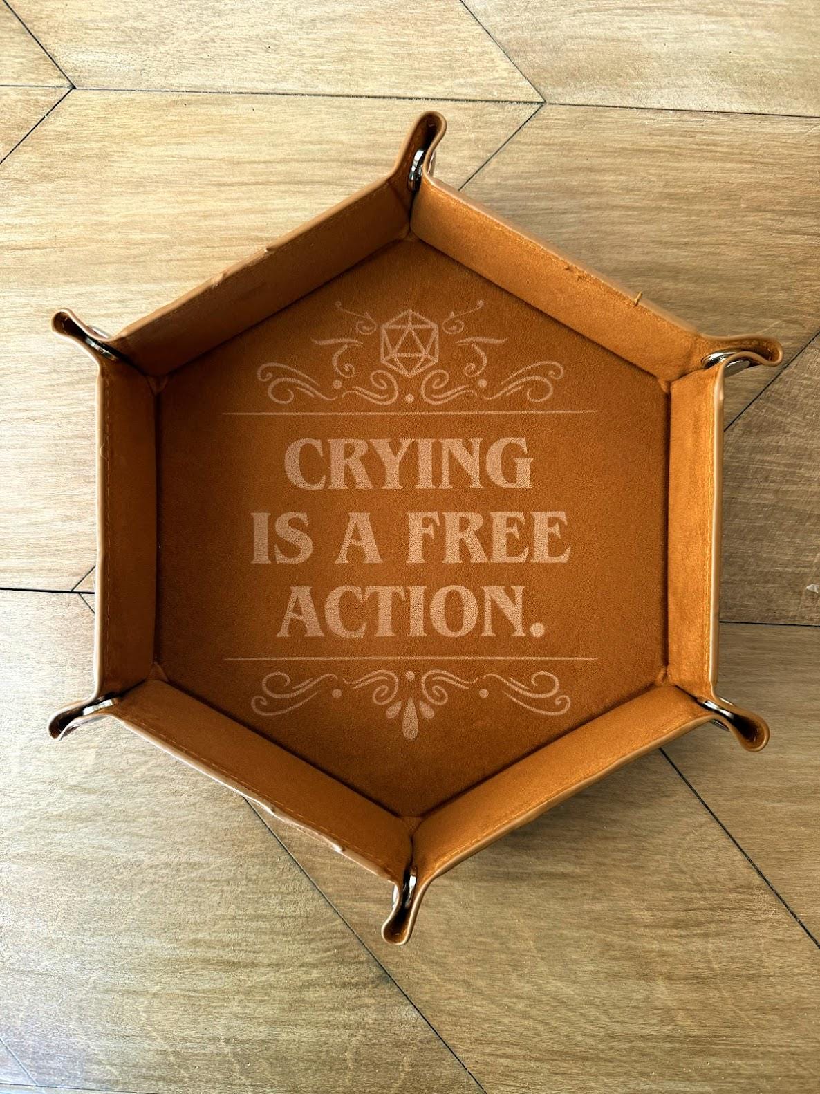 Collapsible Faux Leather Dice Tray | Laser Engraved RPG Rolling Tray (DND Gift)