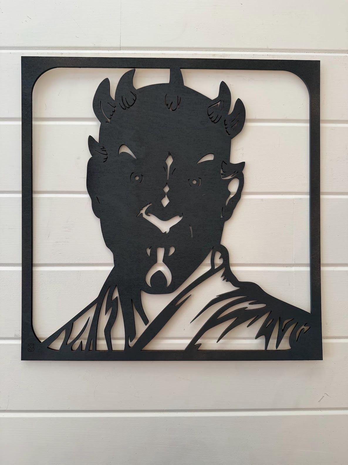 Darth Maul Layered Wood Wall Art | Star Wars Inspired Decor | 3D Laser Cut Framed Sign | Sith Wall Art | Nerd Room Decor