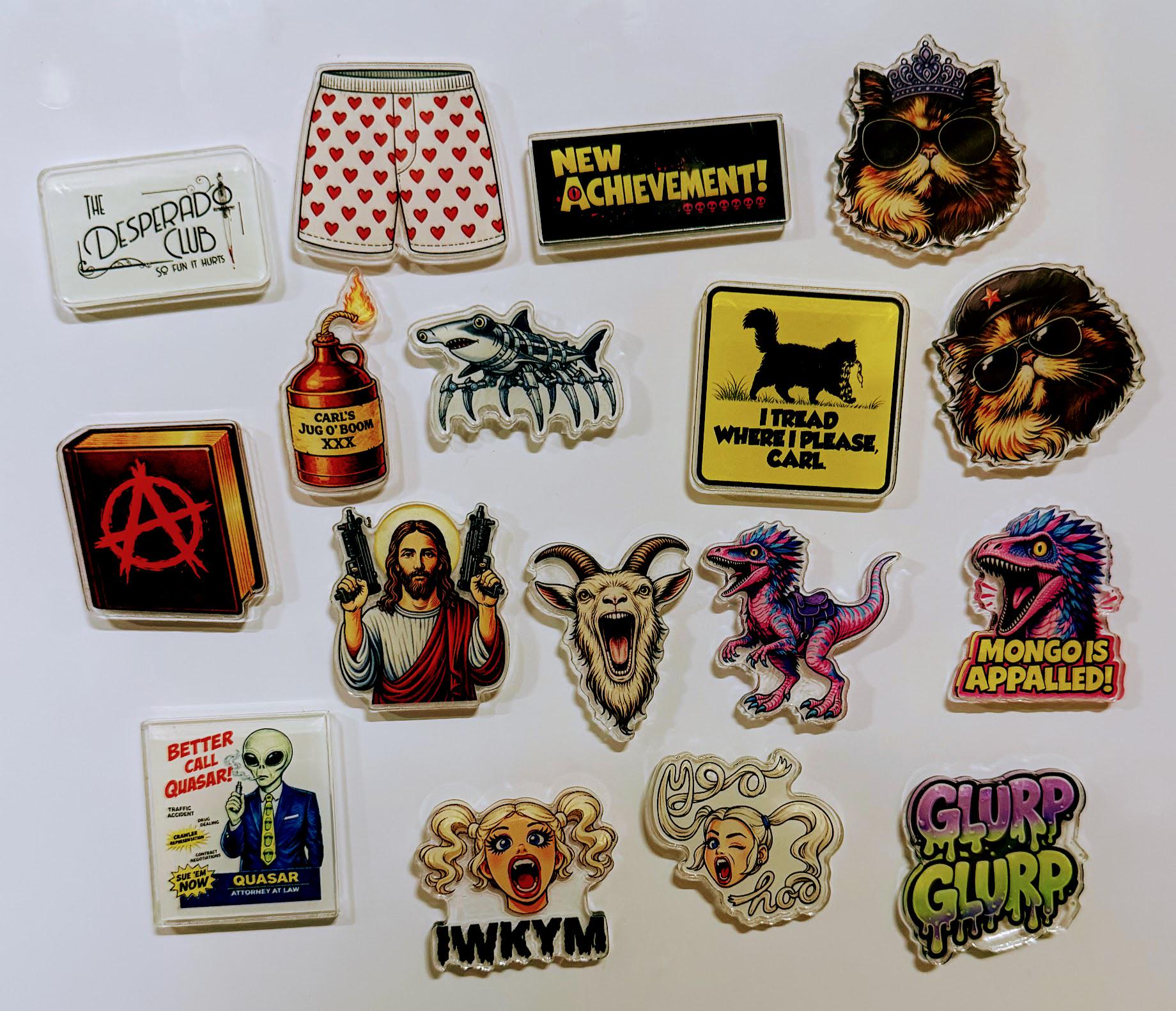 Dungeon Crawler Carl Magnets | Acrylic Fridge Magnets | Nerdy Magnet Set | Gaming Decor | Geek Gift | DCC Collection (18 Designs)