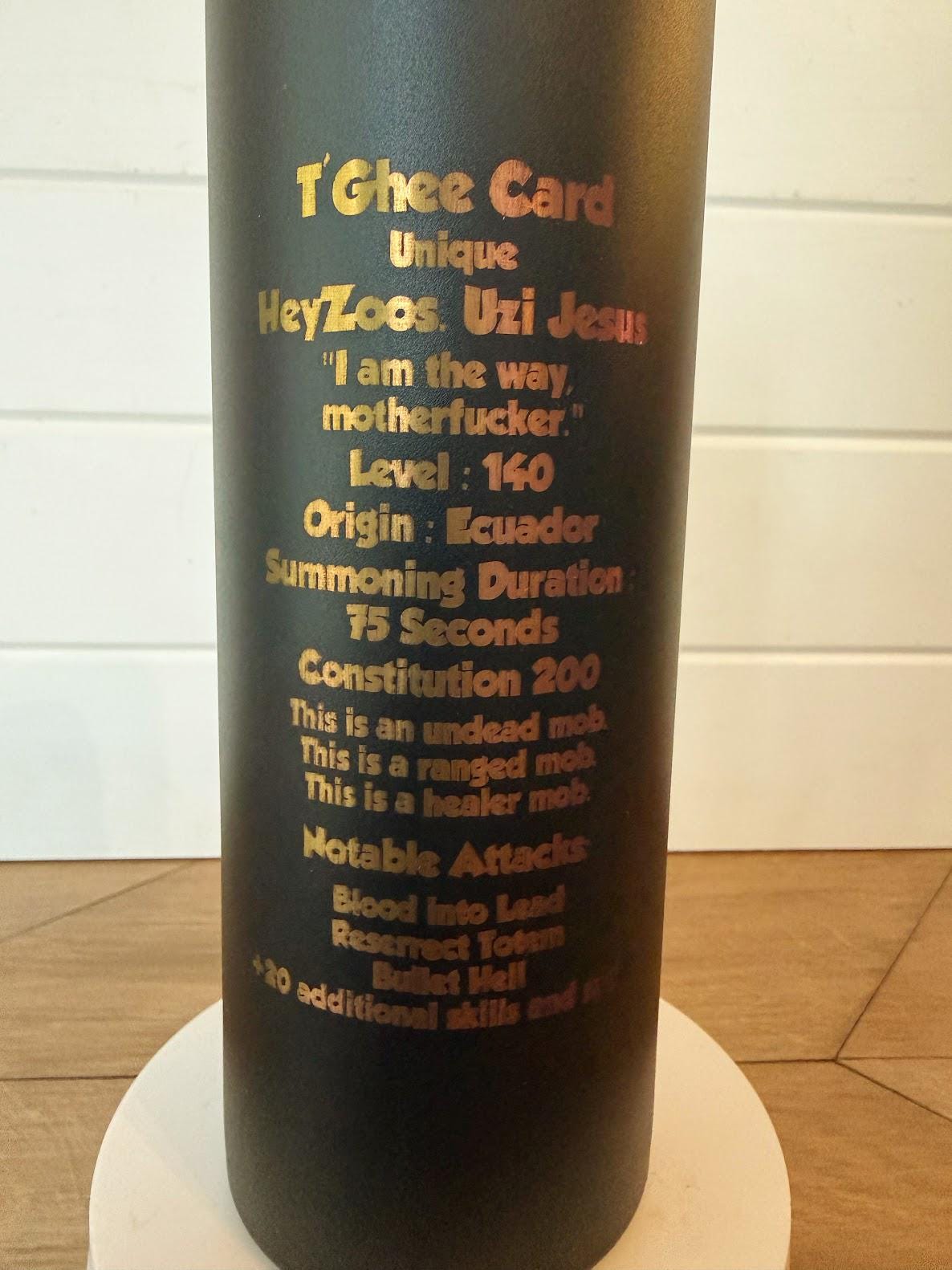 HeyZoos, Uzi Jesus - Dungeon Crawler Carl - 20oz Slim Tumbler