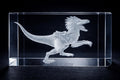 Mongo Glass Engraved Cube – 3D Internal Laser Engraving | Dungeon Crawler Carl Raptor Collectible | Nerdy Display Gift