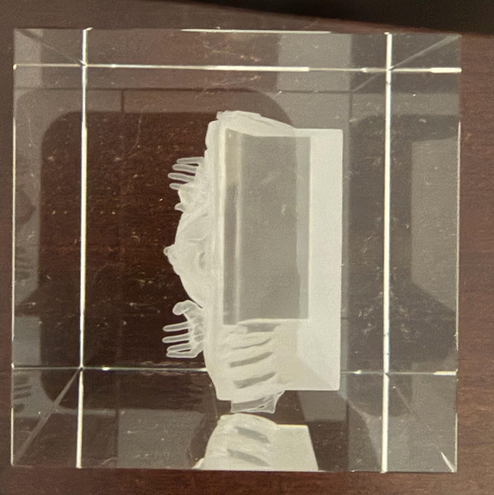 Han Solo in Carbonite Crystal Cube | Laser Engraved Star Wars Display | 3D Glass Block Collectible | Sci Fi Fan Gift Decor