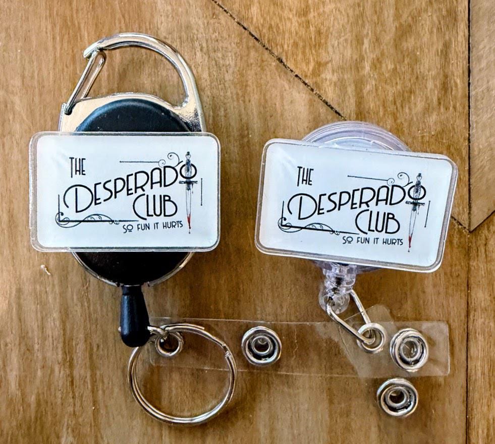 Dungeon Crawler Carl Inspired Badge Reel | Nurse ID Holder | Princess Donut, Mongo Is Appalled, Desperado Club | Retractable Badge Clip