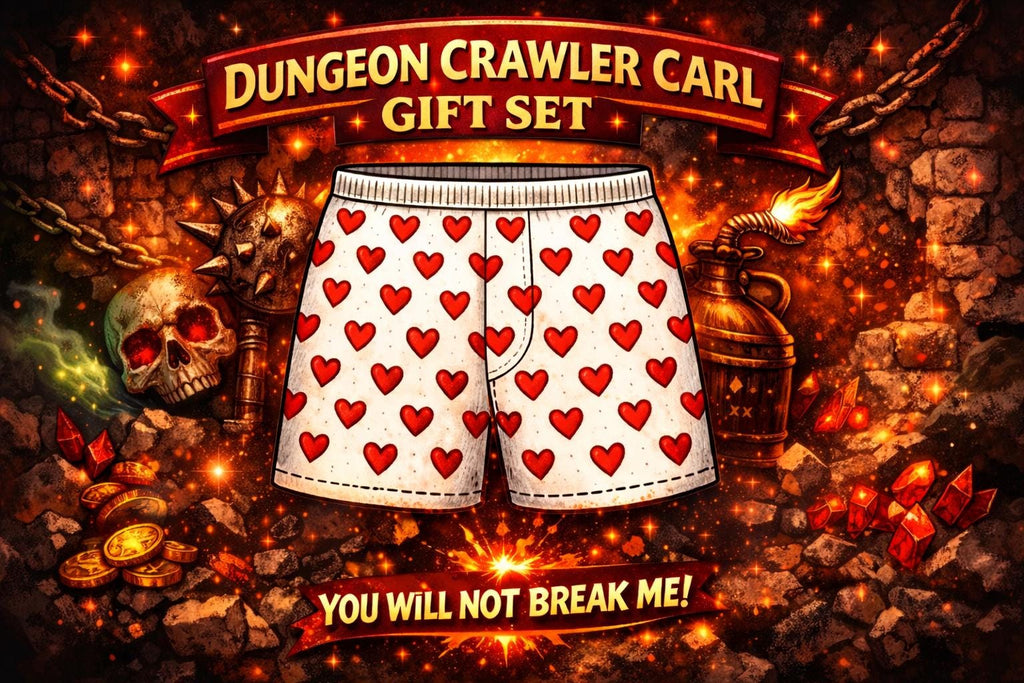 Dungeon Crawler Carl Gift Set – Heart Boxers Tumbler, Pin, Keychain – Nerd Fandom Merchandise