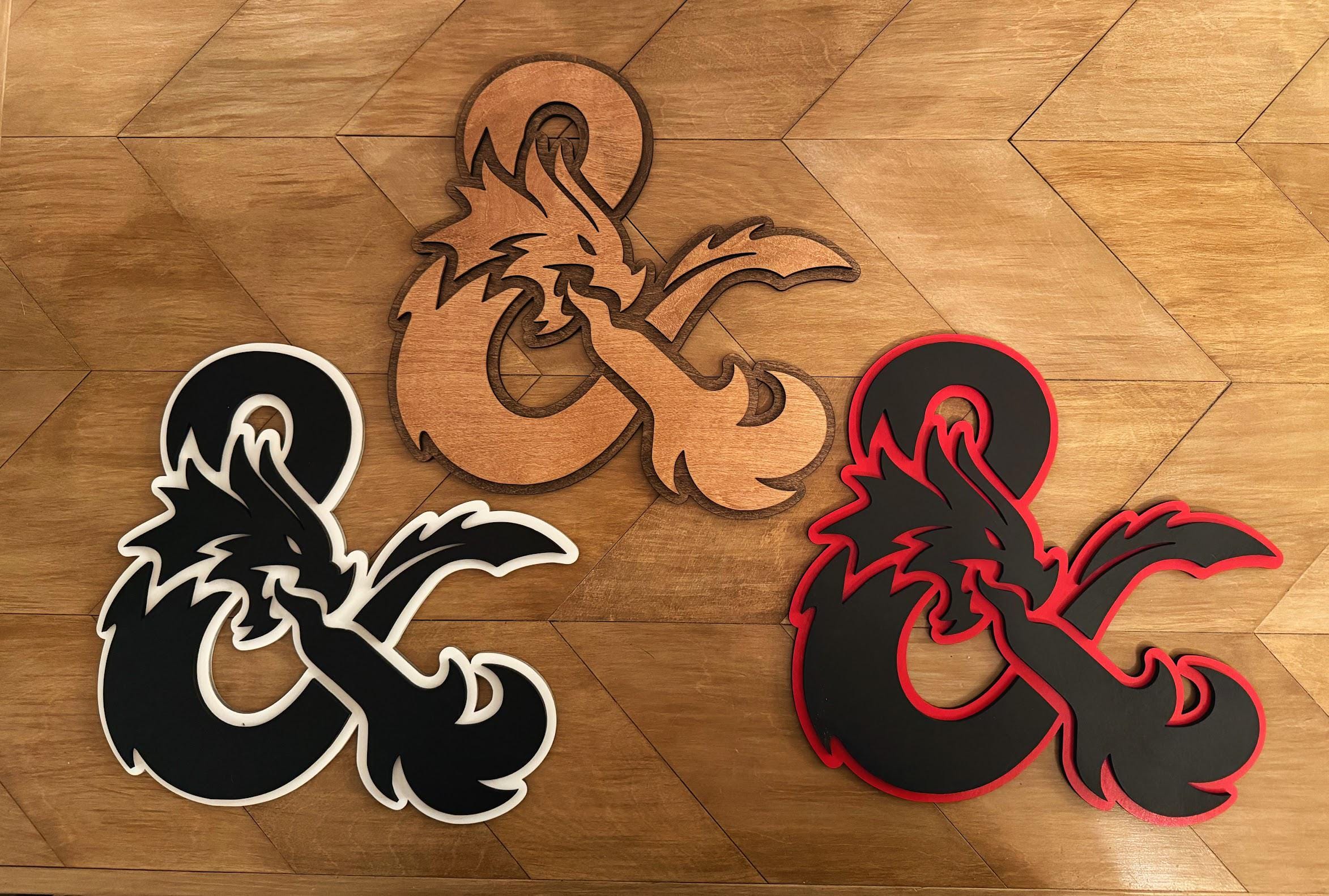Dungeons and Dragons Dragon Ampersand – Layered Wood DND Wall Decor