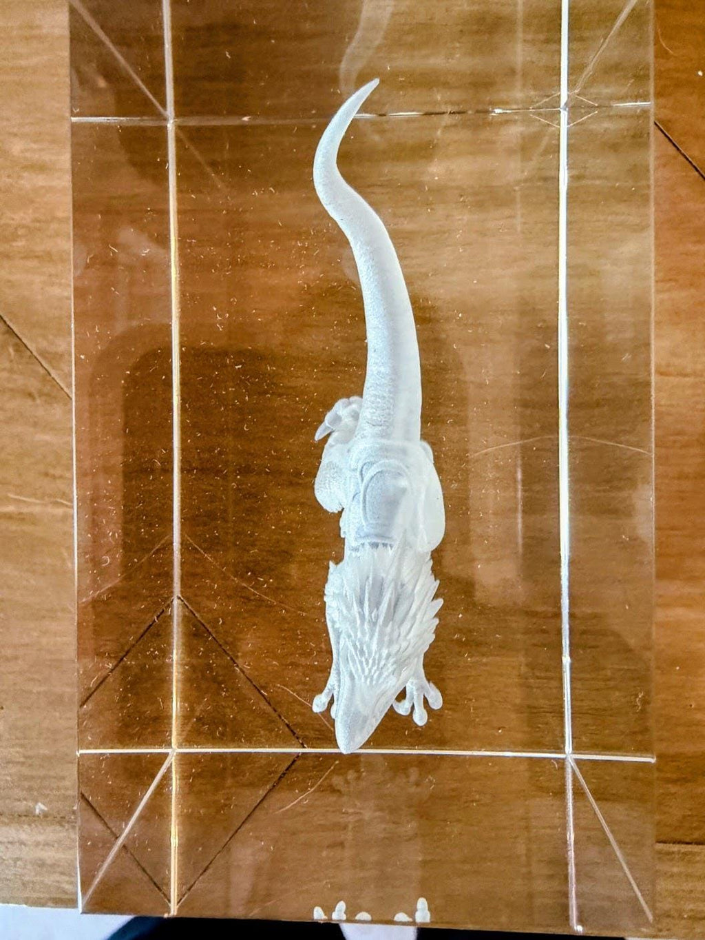 Mongo Glass Engraved Cube – 3D Internal Laser Engraving | Dungeon Crawler Carl Raptor Collectible | Nerdy Display Gift