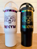 Dungeon Crawler Carl Samantha Tumbler | IWKYM Yoo Hoo Cup | 30oz Engraved Rainbow Stainless Steel | Black or White | Nerdy Gift