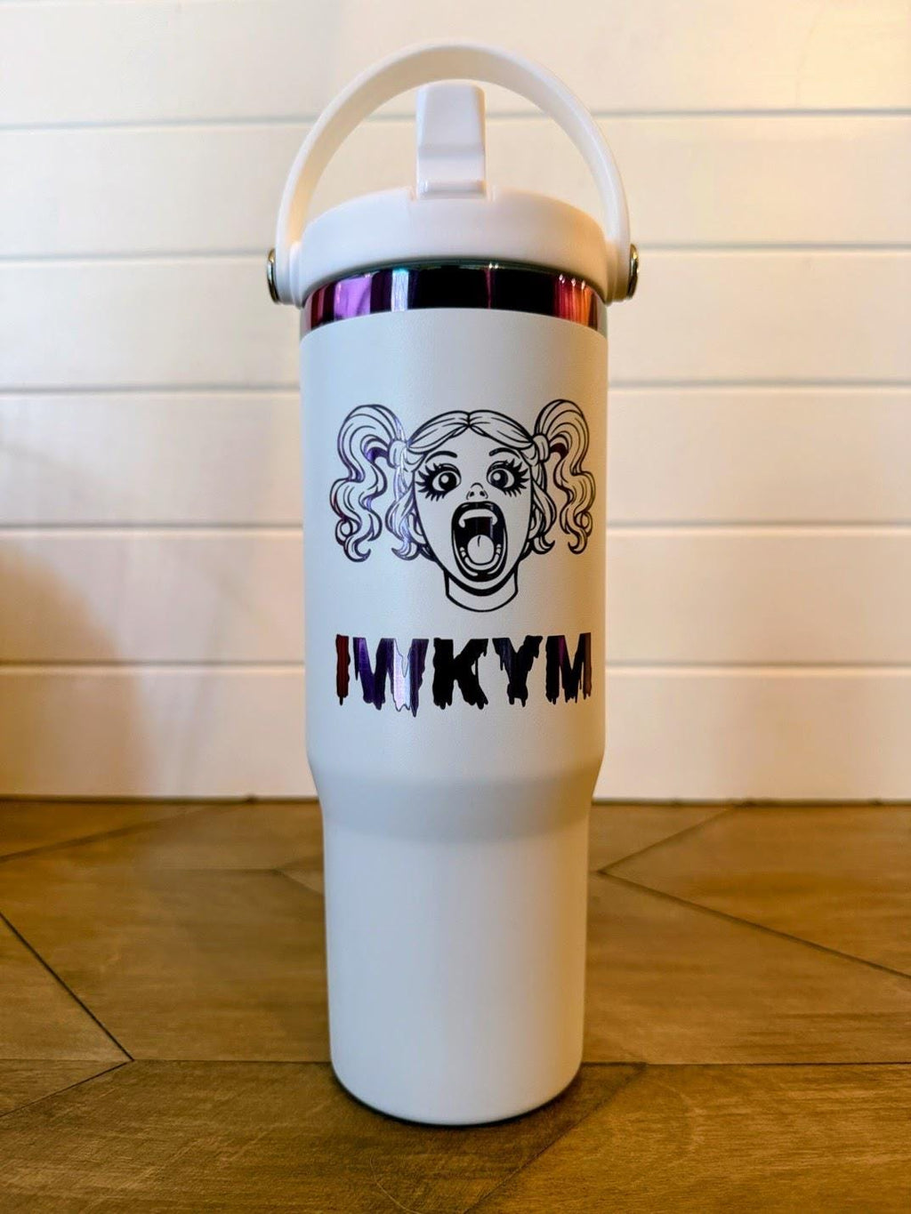 Dungeon Crawler Carl Samantha Tumbler | IWKYM Yoo Hoo Cup | 30oz Engraved Rainbow Stainless Steel | Black or White | Nerdy Gift