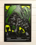 Dr Doom Layered Wood Wall Art | Marvel Inspired Decor | 3D Laser Cut Framed Sign | Supervillain Wall Art | Nerd Room Decor