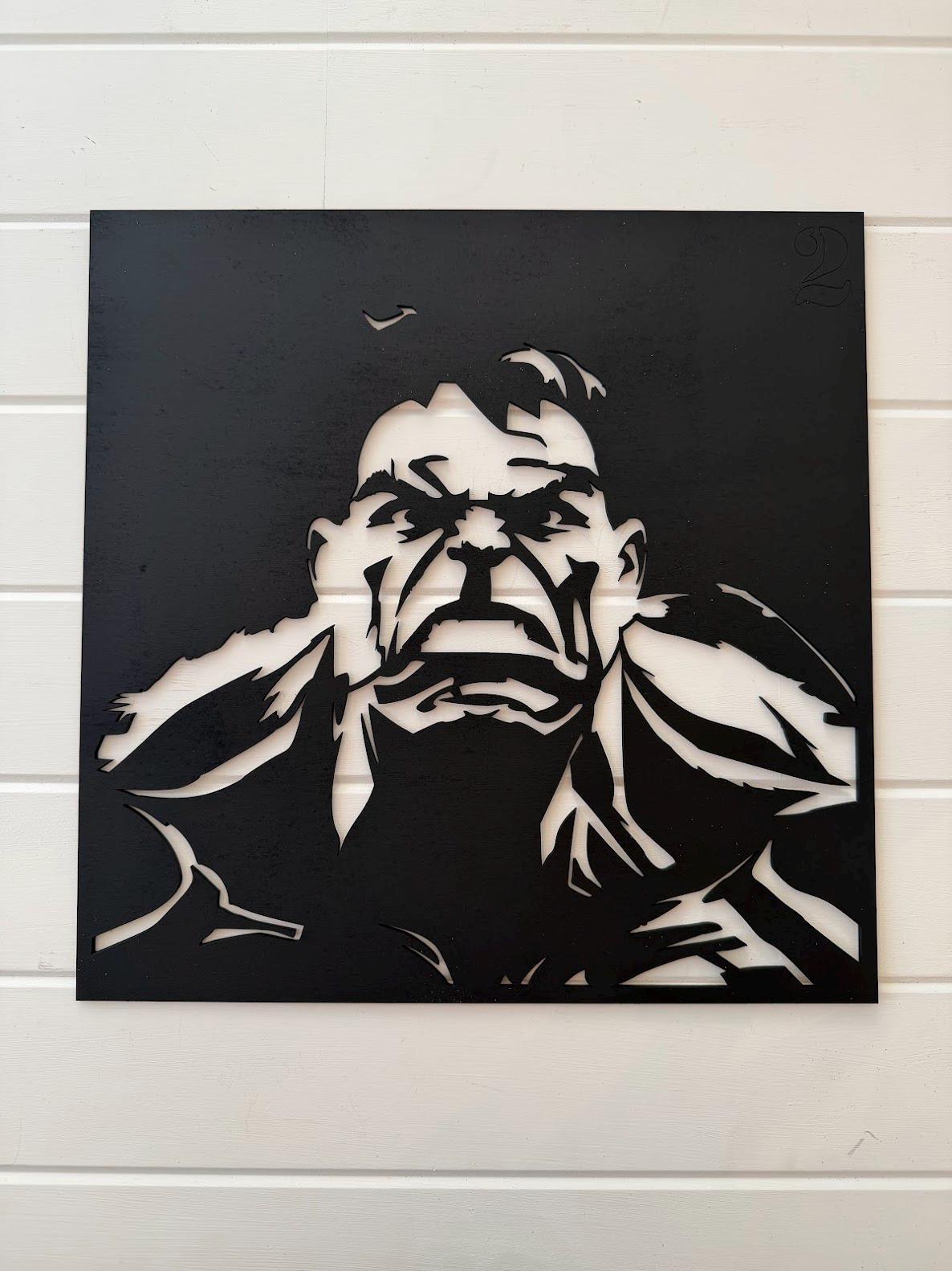 Incredible Hulk Layered Wood Wall Art | Marvel Inspired Decor | Hand Painted Laser Cut Sign | 3D Wood Art | Comic Book Wall Decor