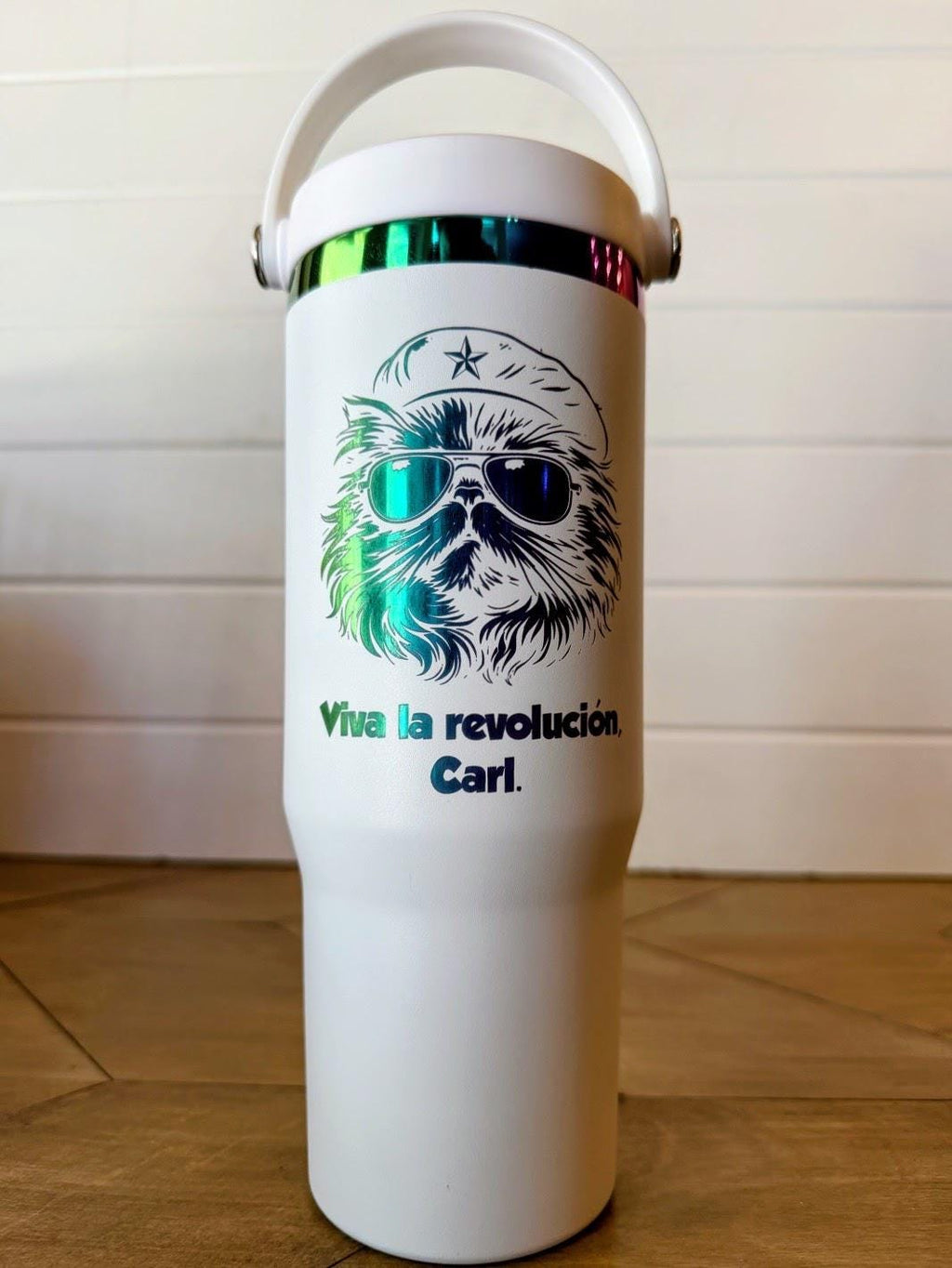 Viva La Revolucion, Carl 30 oz. Tumbler | Princess Donut Cup | Dungeon Crawler Carl 30oz Rainbow Stainless Steel | Black or White