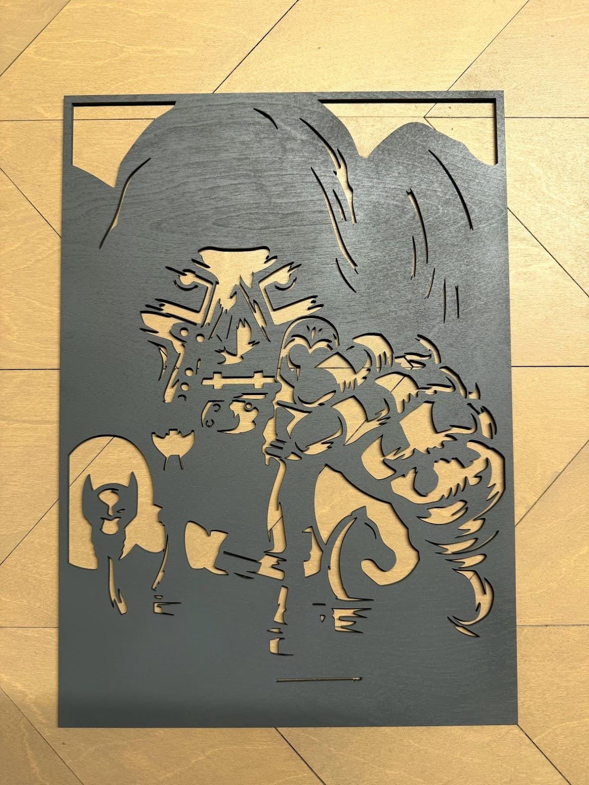 Dr Doom Layered Wood Wall Art | Marvel Inspired Decor | 3D Laser Cut Framed Sign | Supervillain Wall Art | Nerd Room Decor