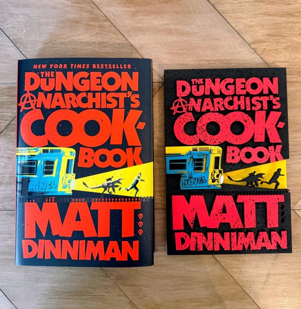 The Dungeon Anarchist's Cookbook Cover Wall Art | Book 3 Decor | Layered Wood Sign | 3D Laser Cut Birch | Nerdy Gift | LitRPG