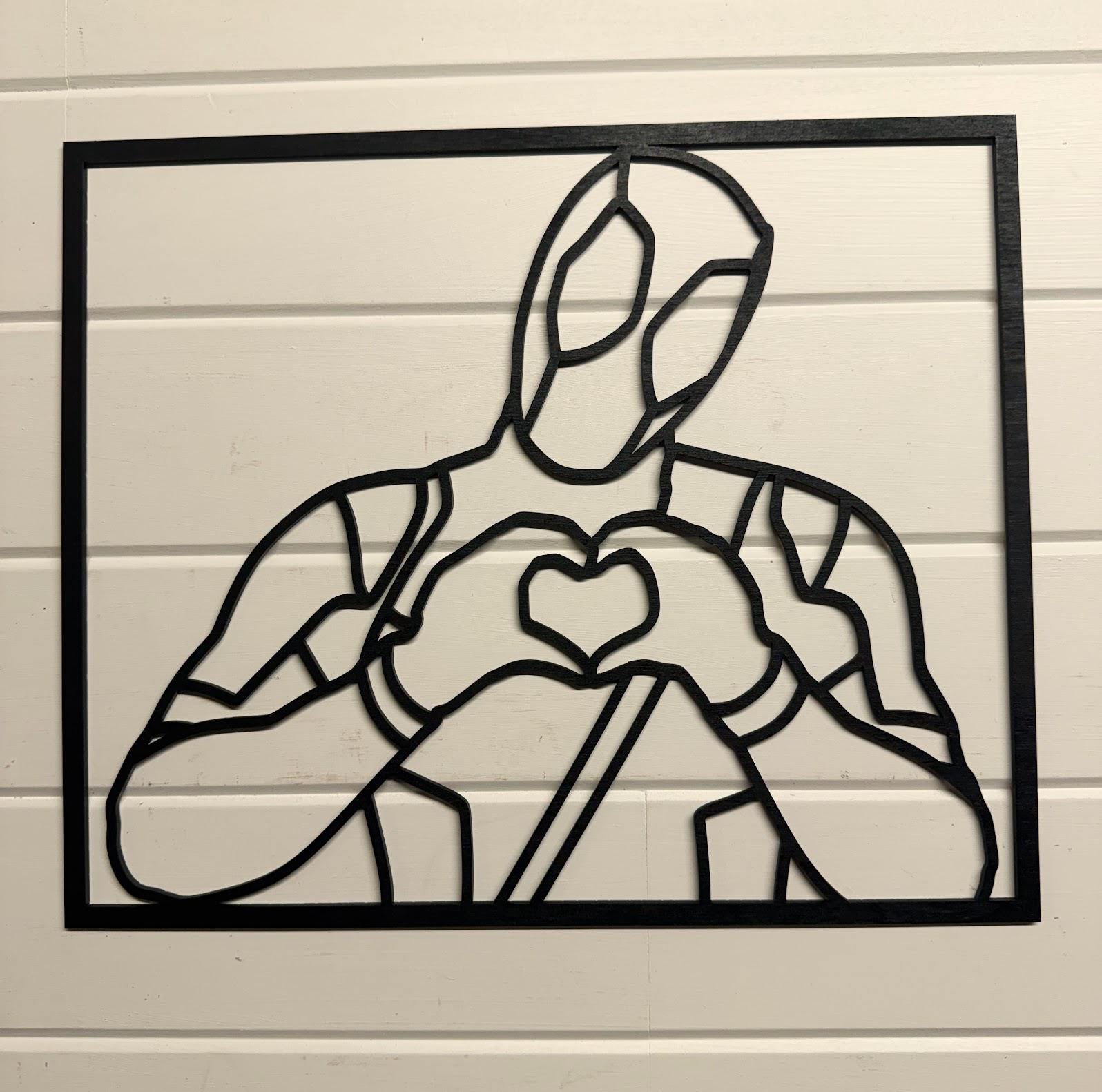 Deadpool Layered Wood Wall Art | 3D Laser Cut Marvel Decor | Funny Antihero Sign | Handmade Comic Wall Hanging