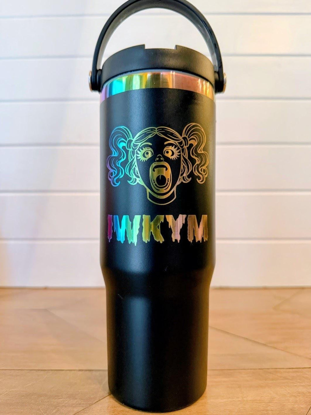 Dungeon Crawler Carl Samantha Tumbler | IWKYM Yoo Hoo Cup | 30oz Engraved Rainbow Stainless Steel | Black or White | Nerdy Gift