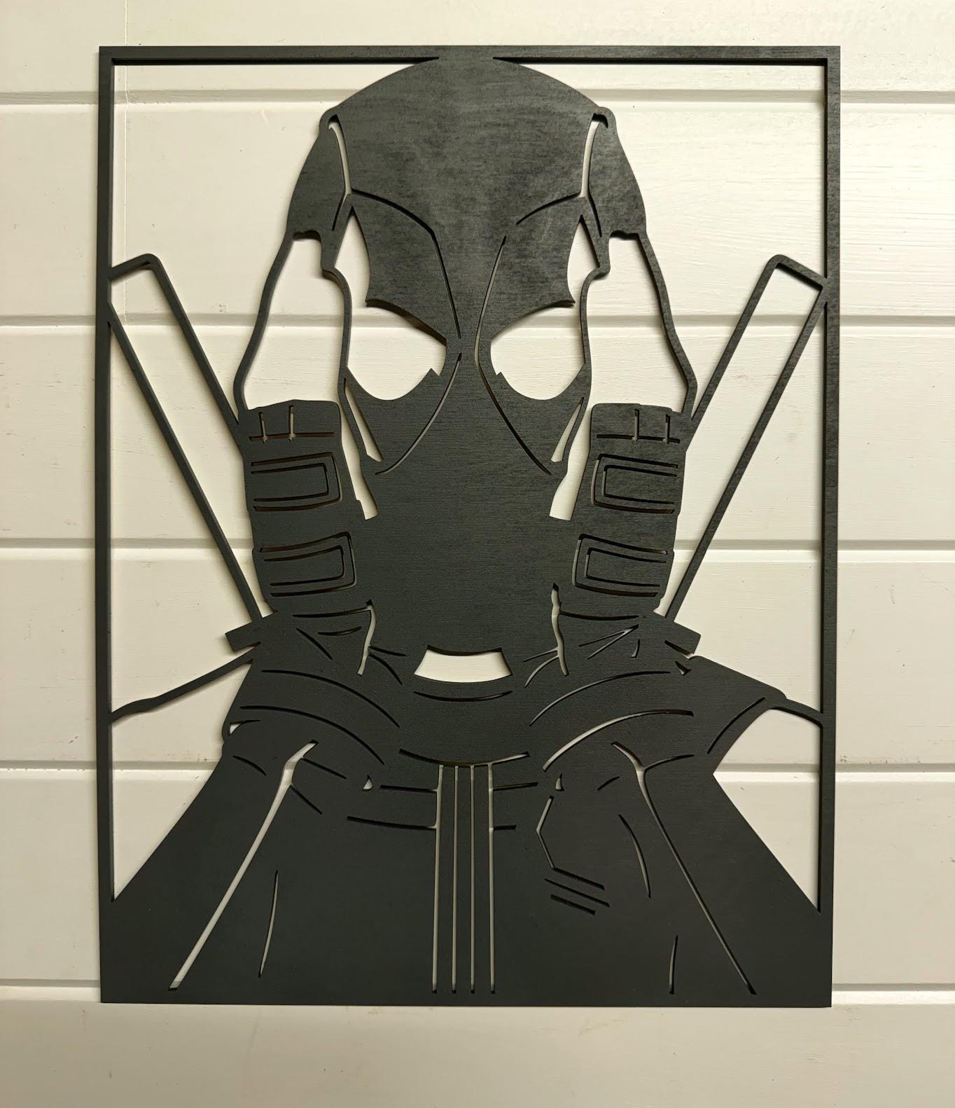 Deadpool “Oh No Anyway” Layered Wood Wall Art | 3D Laser Cut Marvel Decor | Funny Meme Superhero Sign | Handmade Comic Wall Hanging