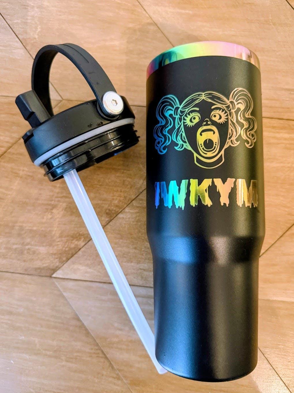 Dungeon Crawler Carl Samantha Tumbler | IWKYM Yoo Hoo Cup | 30oz Engraved Rainbow Stainless Steel | Black or White | Nerdy Gift