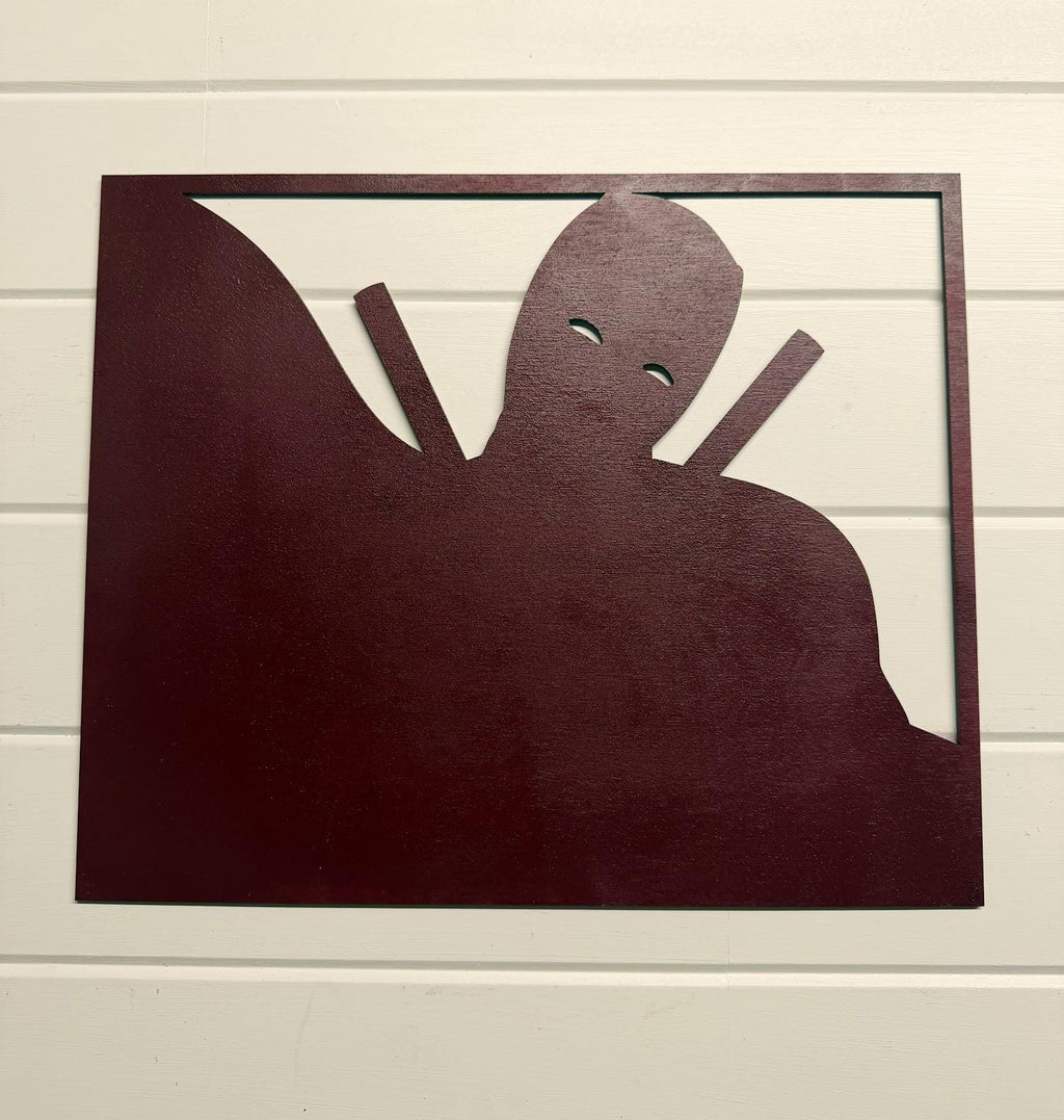 Deadpool Layered Wood Wall Art | 3D Laser Cut Marvel Decor | Funny Antihero Sign | Handmade Comic Wall Hanging