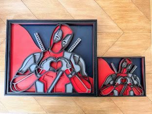 Deadpool Layered Wood Wall Art | 3D Laser Cut Marvel Decor | Funny Antihero Sign | Handmade Comic Wall Hanging