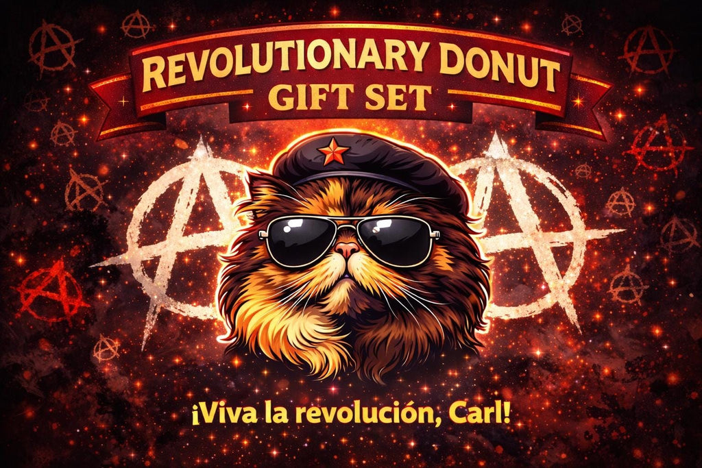 Revolutionary Donut Gift Set – Dungeon Crawler Carl Inspired Tumbler, Pin, Keychain
