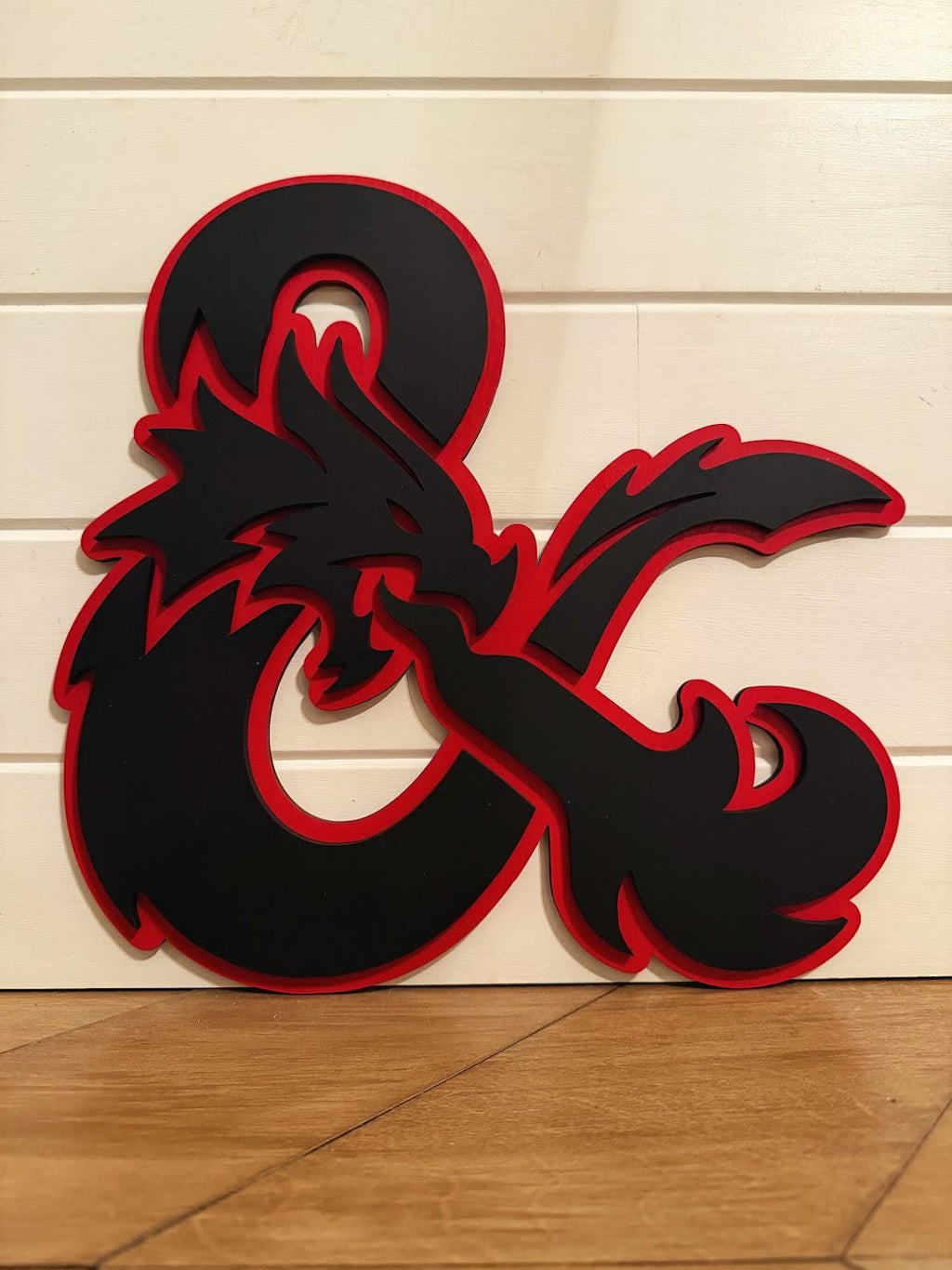 Dungeons and Dragons Dragon Ampersand – Layered Wood DND Wall Decor