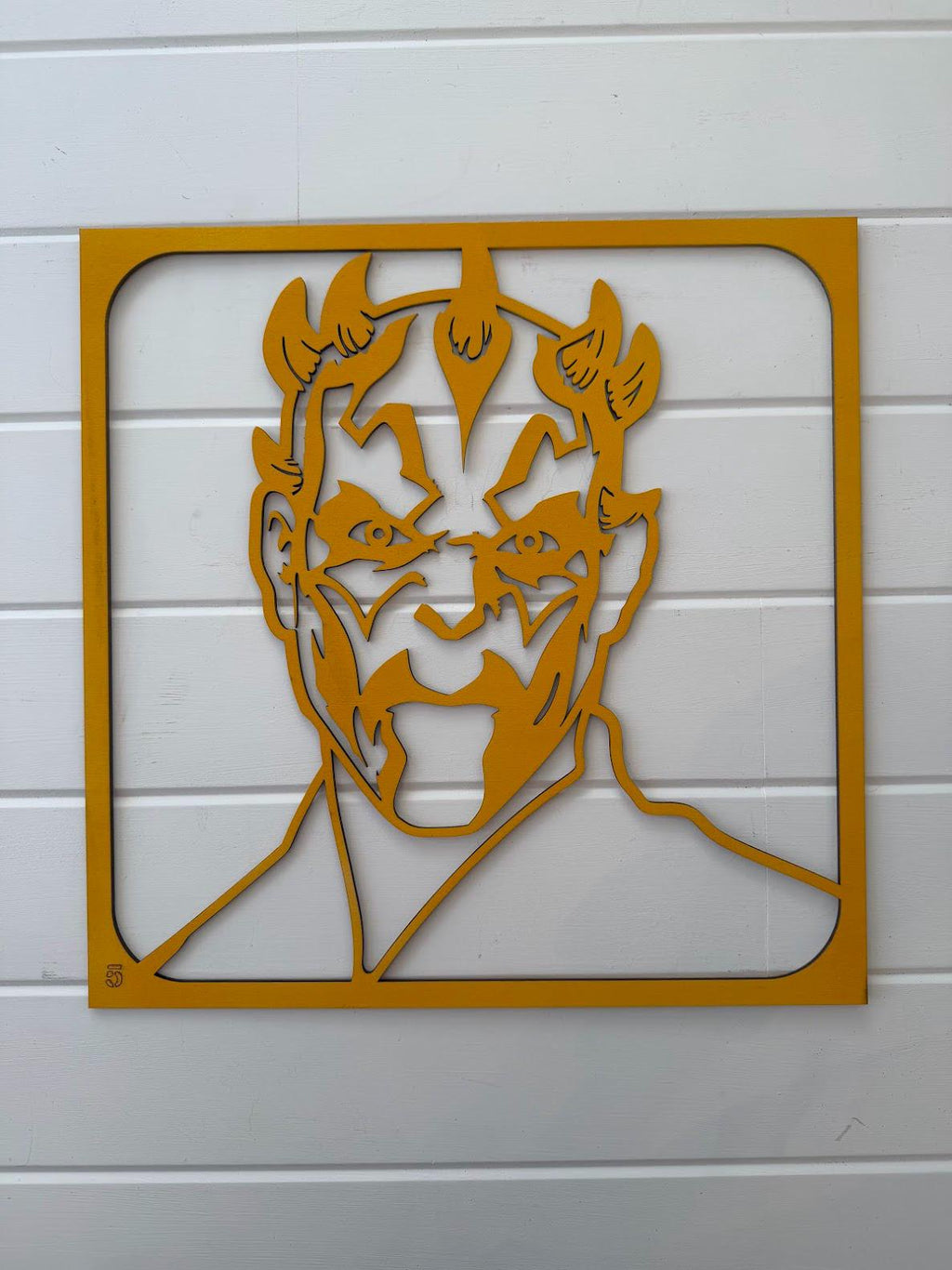 Darth Maul Layered Wood Wall Art | Star Wars Inspired Decor | 3D Laser Cut Framed Sign | Sith Wall Art | Nerd Room Decor