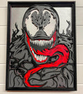 Venom Layered Wood Wall Art | 3D Laser Cut Marvel Decor | Symbiote Supervillain Sign | Handmade Comic Wall Hanging