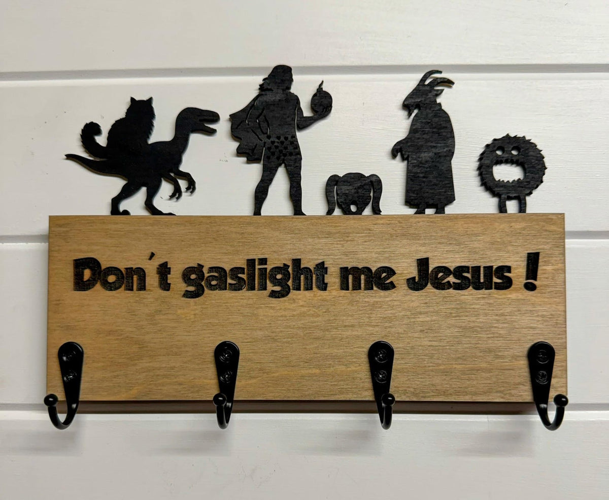 Dungeon Crawler Carl Key Holder for Wall | Wooden DCC Key Rack | Nerdy Home Decor | LitRPG Book Lover & Housewarming Gift