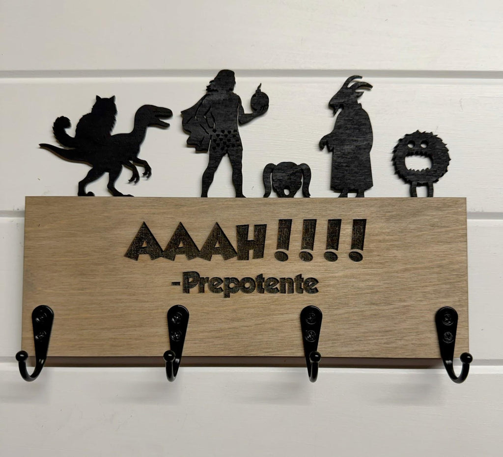 Dungeon Crawler Carl Key Holder for Wall | Wooden DCC Key Rack | Nerdy Home Decor | LitRPG Book Lover & Housewarming Gift