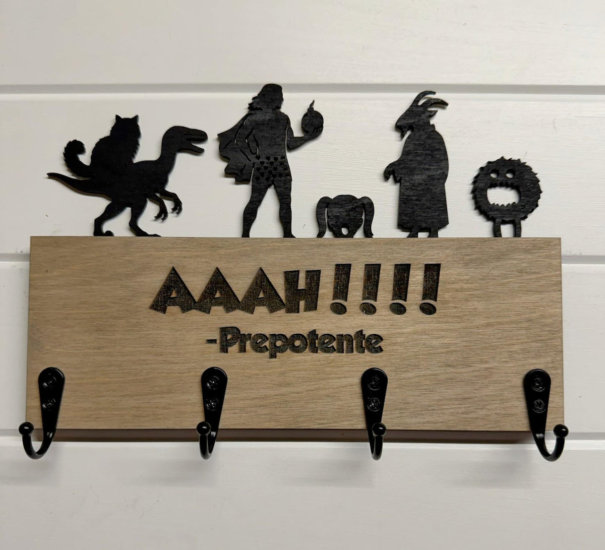 Dungeon Crawler Carl Key Holder for Wall | Wooden DCC Key Rack | Nerdy Home Decor | LitRPG Book Lover & Housewarming Gift