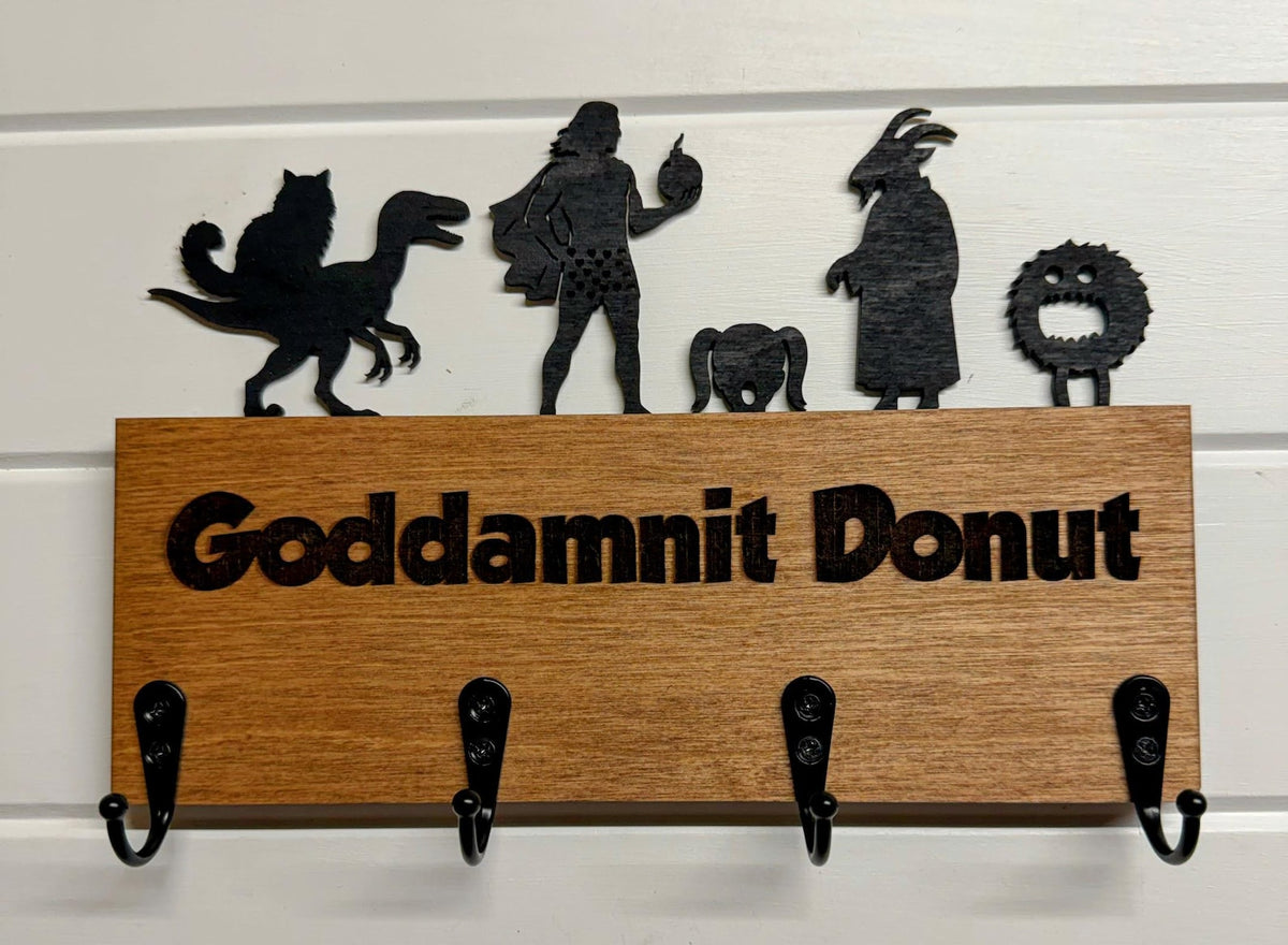 Dungeon Crawler Carl Key Holder for Wall | Wooden DCC Key Rack | Nerdy Home Decor | LitRPG Book Lover & Housewarming Gift