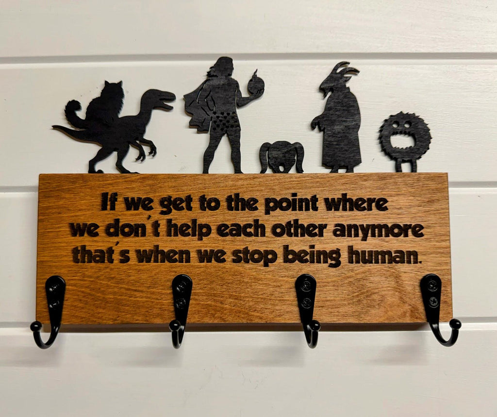 Dungeon Crawler Carl Key Holder for Wall | Wooden DCC Key Rack | Nerdy Home Decor | LitRPG Book Lover & Housewarming Gift