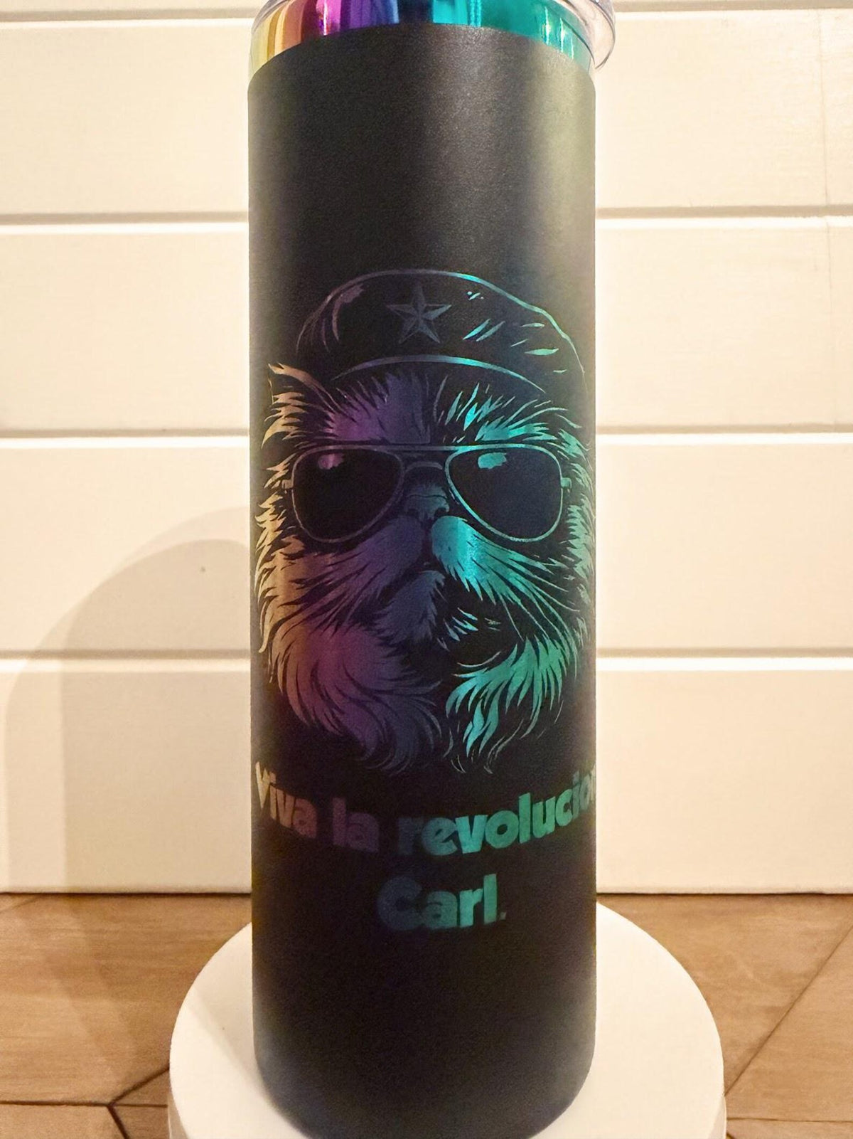 Viva La Revolucion, Carl - Dungeon Crawler Carl Tumbler | 20oz or 30oz | Princess Donut Rainbow Stainless Steel | Black or White