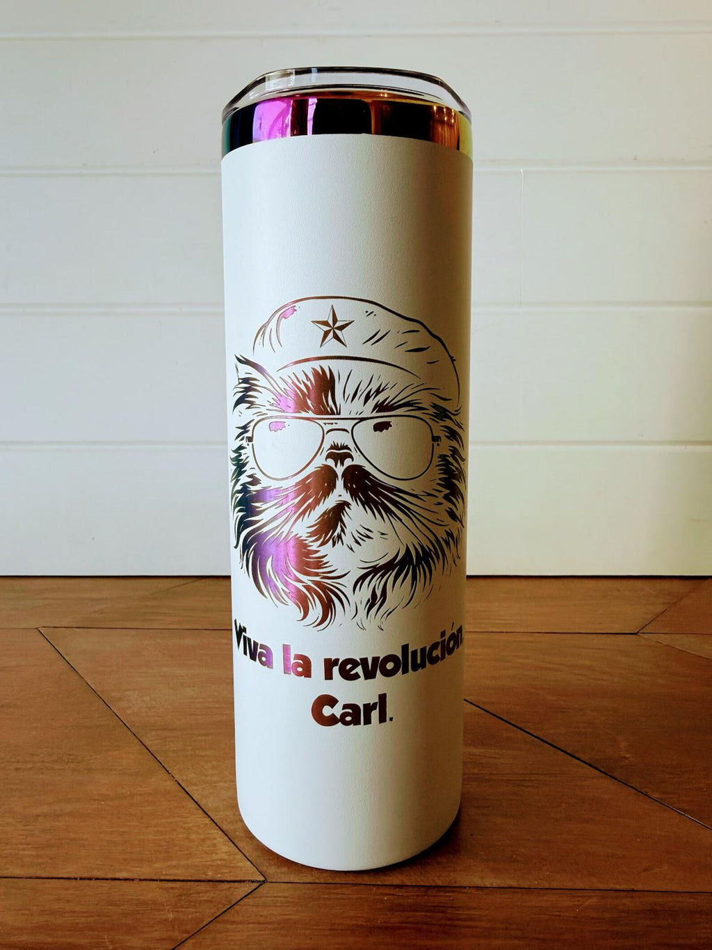 Viva La Revolucion, Carl - Dungeon Crawler Carl Tumbler | 20oz or 30oz | Princess Donut Rainbow Stainless Steel | Black or White