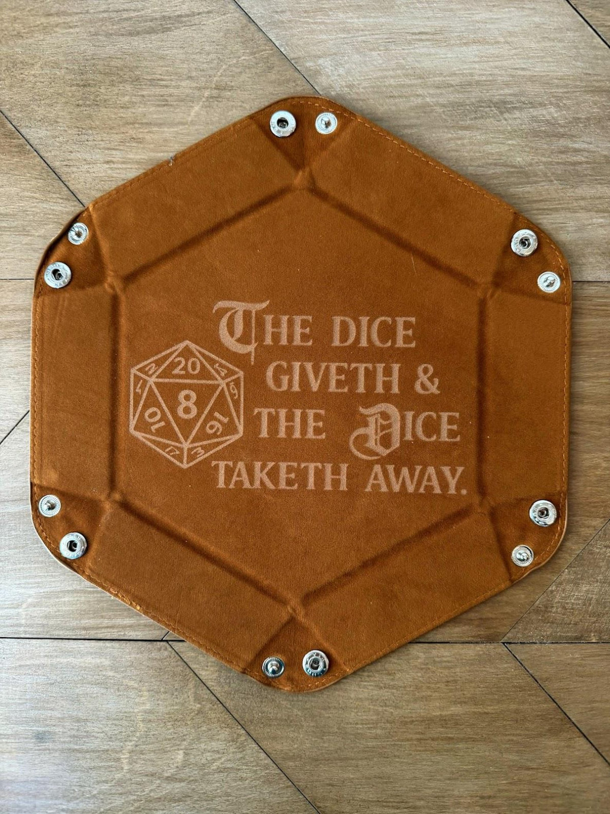 Collapsible Faux Leather Dice Tray | Laser Engraved RPG Rolling Tray (DND Gift)
