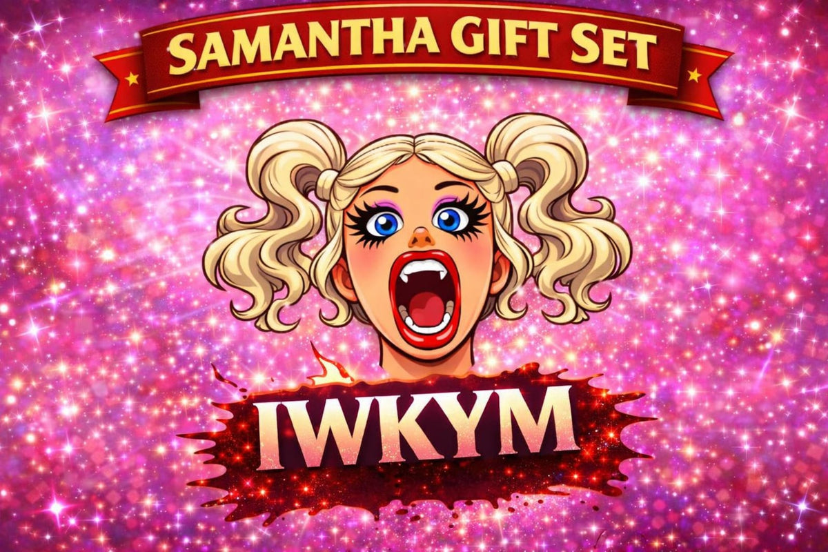 Samantha - IWKYM - Gift Set – Dungeon Crawler Carl Inspired | Samantha Tumbler, Acrylic Pin & Keychain | Nerd Gift Set
