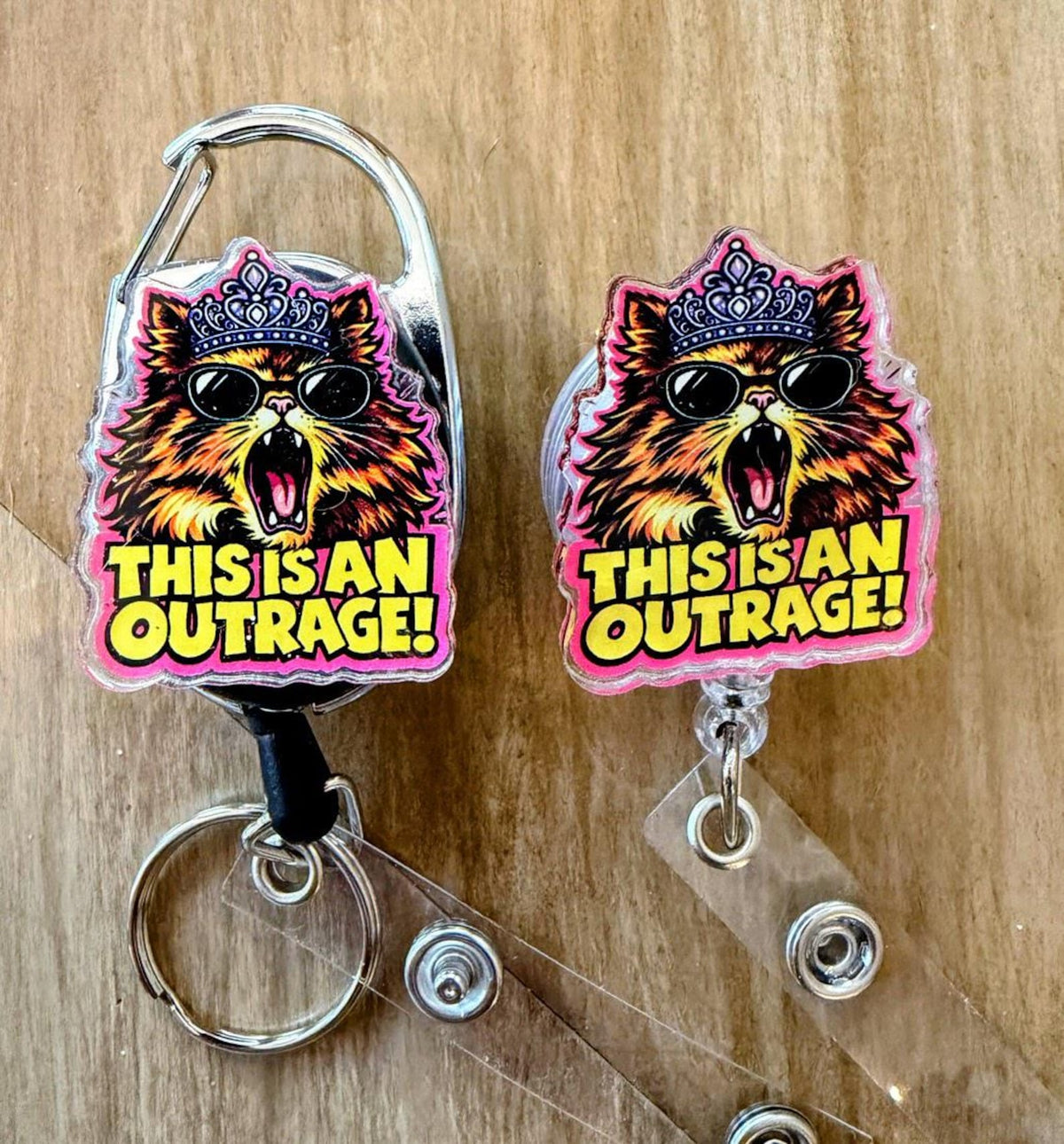 Dungeon Crawler Carl Inspired Badge Reel | Nurse ID Holder | Princess Donut, Mongo Is Appalled, Desperado Club | Retractable Badge Clip
