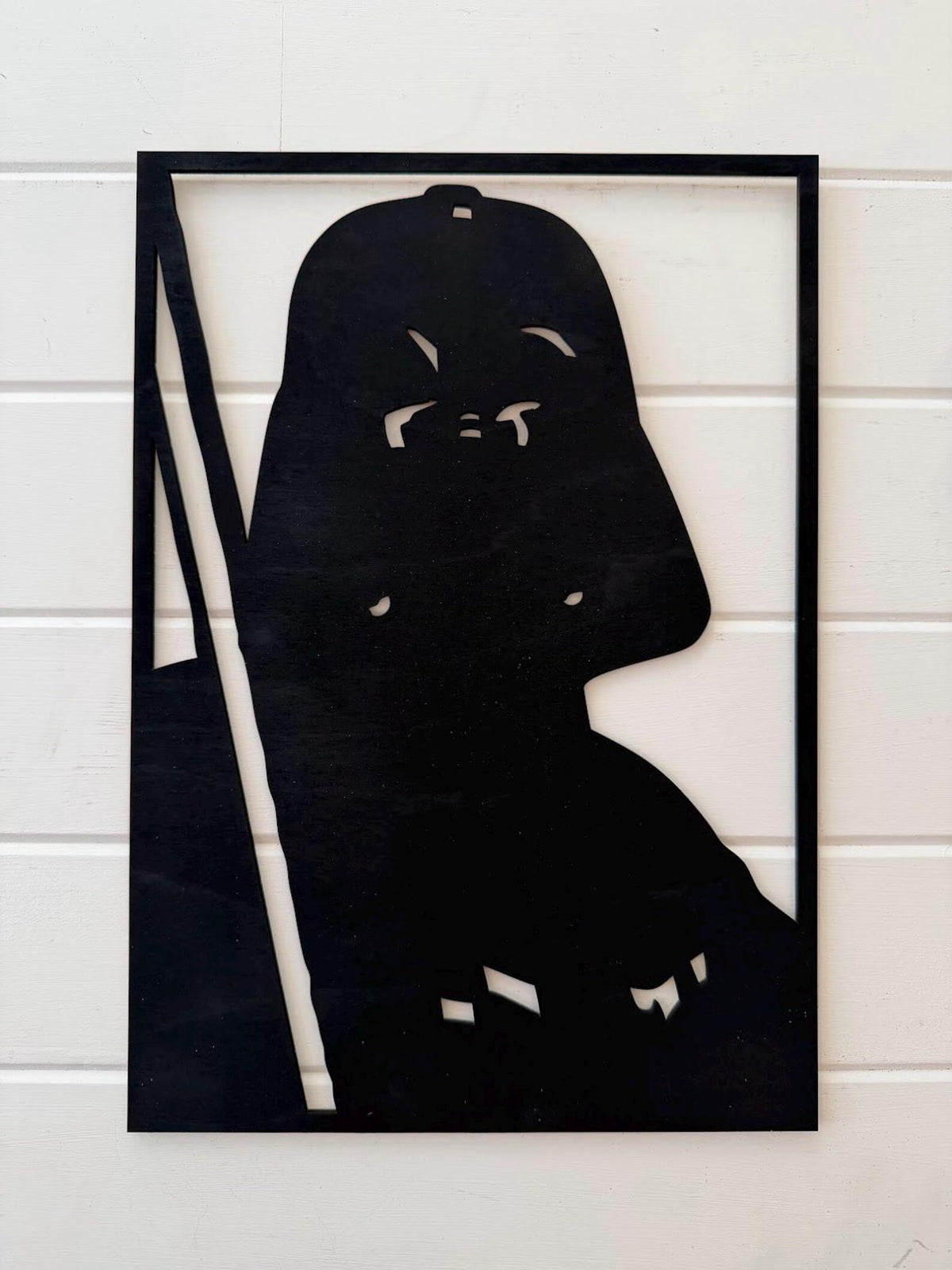 Darth Vader Layered Wood Wall Art | Star Wars Inspired Decor | 3D Laser Cut Framed Sign | Sith Wall Art | Nerd Room Decor