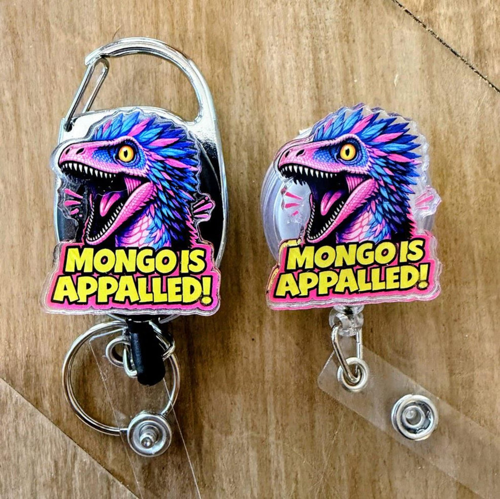 Dungeon Crawler Carl Inspired Badge Reel | Nurse ID Holder | Princess Donut, Mongo Is Appalled, Desperado Club | Retractable Badge Clip