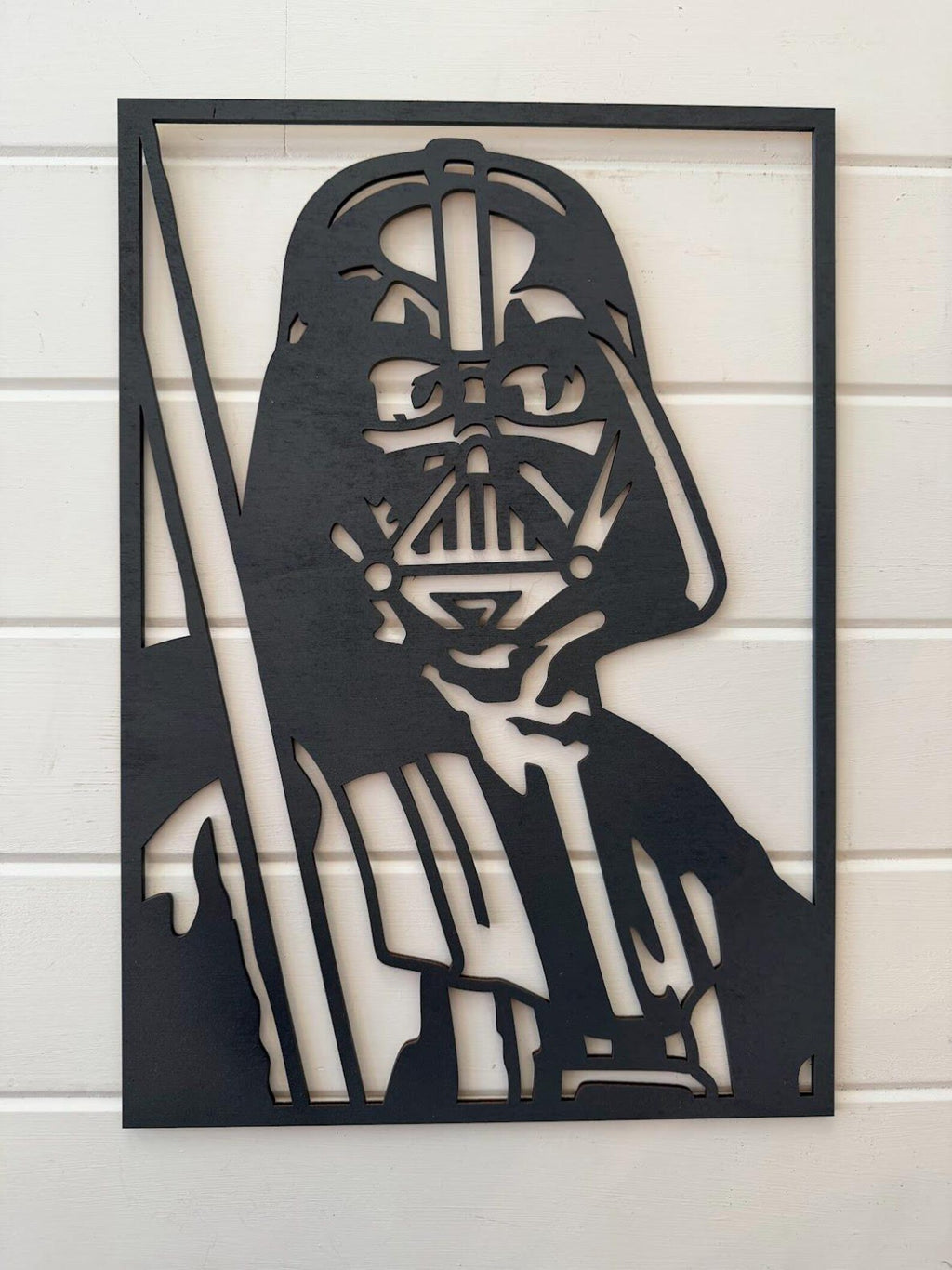 Darth Vader Layered Wood Wall Art | Star Wars Inspired Decor | 3D Laser Cut Framed Sign | Sith Wall Art | Nerd Room Decor