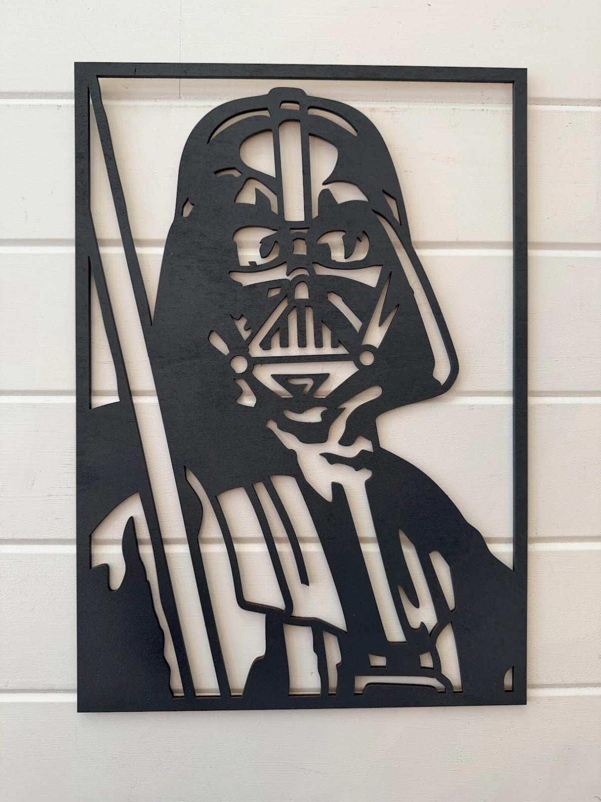 Darth Vader Layered Wood Wall Art | Star Wars Inspired Decor | 3D Laser Cut Framed Sign | Sith Wall Art | Nerd Room Decor