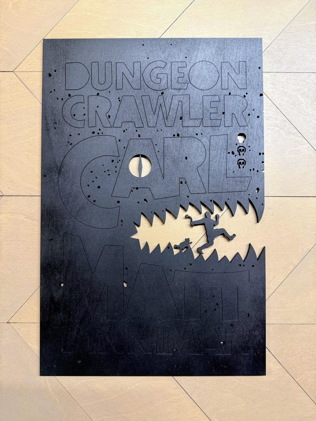 Dungeon Crawler Carl Book Cover Wall Art | Book 1 Decor | Layered Wood Sign | 3D Laser Cut Birch | Nerdy Gift | LitRPG