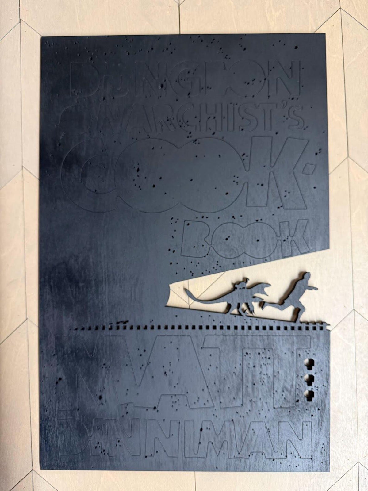 The Dungeon Anarchist's Cookbook Cover Wall Art | Book 3 Decor | Layered Wood Sign | 3D Laser Cut Birch | Nerdy Gift | LitRPG