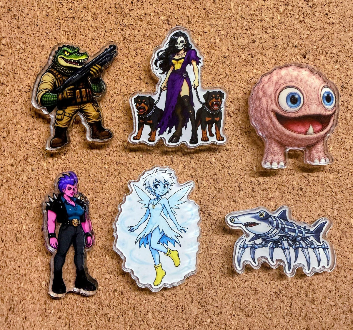 Dungeon Crawler Carl Acrylic Pins | Princess Donut, Mongo, Prepotente Designs (48 Designs)