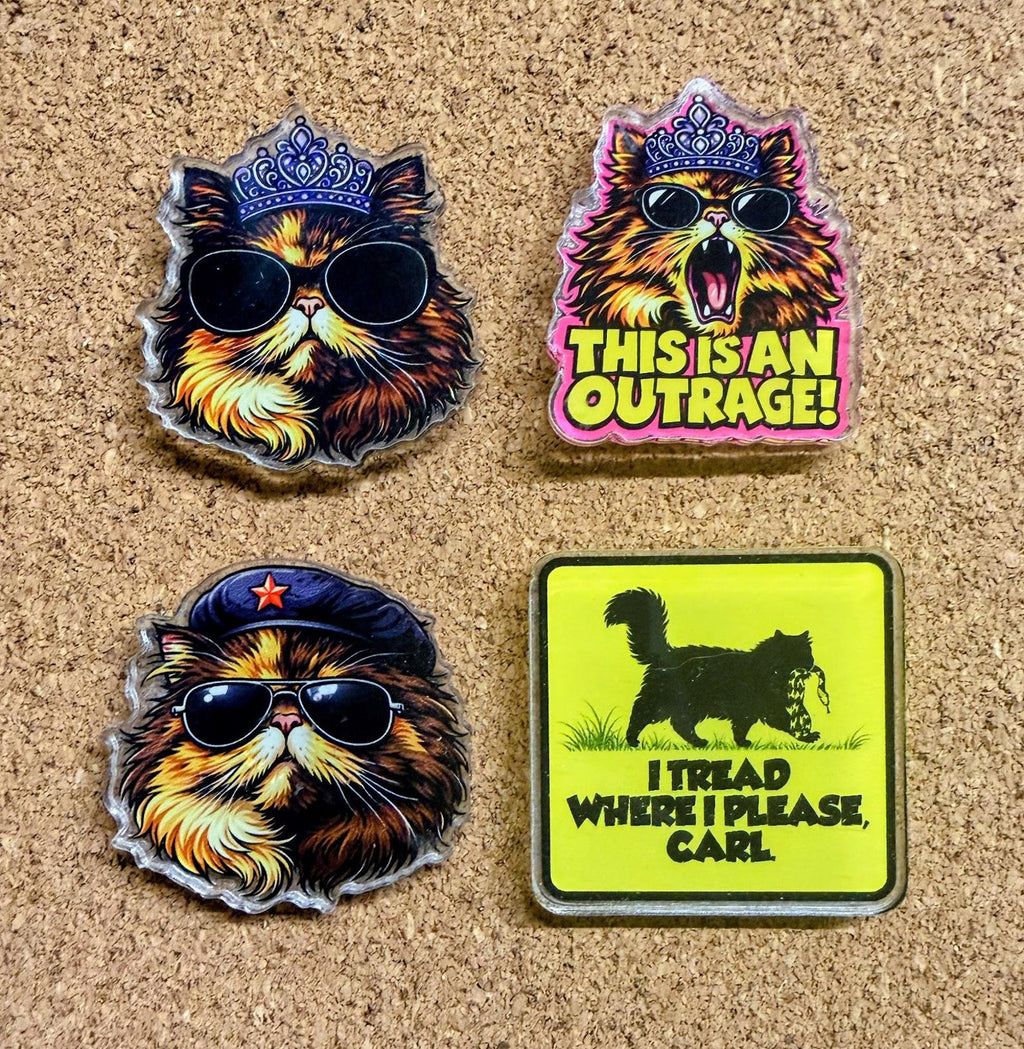 Dungeon Crawler Carl Acrylic Pins | Princess Donut, Mongo, Prepotente Designs (48 Designs)