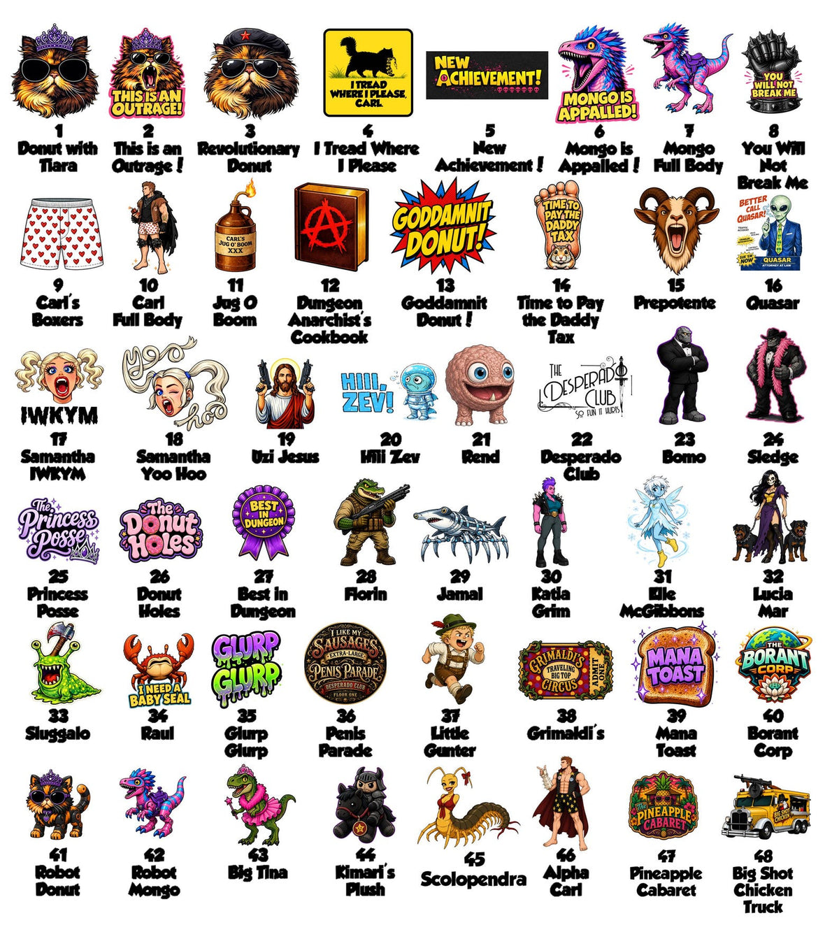 Dungeon Crawler Carl Magnets | Acrylic Fridge Magnets | 48 DCC Designs | Litrpg Merch | Bookish Nerdy Gift