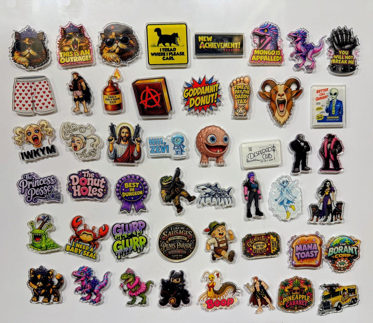 Dungeon Crawler Carl Magnets | Acrylic Fridge Magnets | 48 DCC Designs | Litrpg Merch | Bookish Nerdy Gift