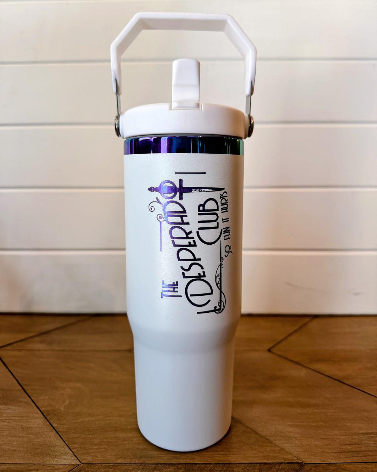 Desperado Club Tumbler | Dungeon Crawler Carl Dagger Design | 20oz or 30oz Rainbow Engraved Cup | Black or White