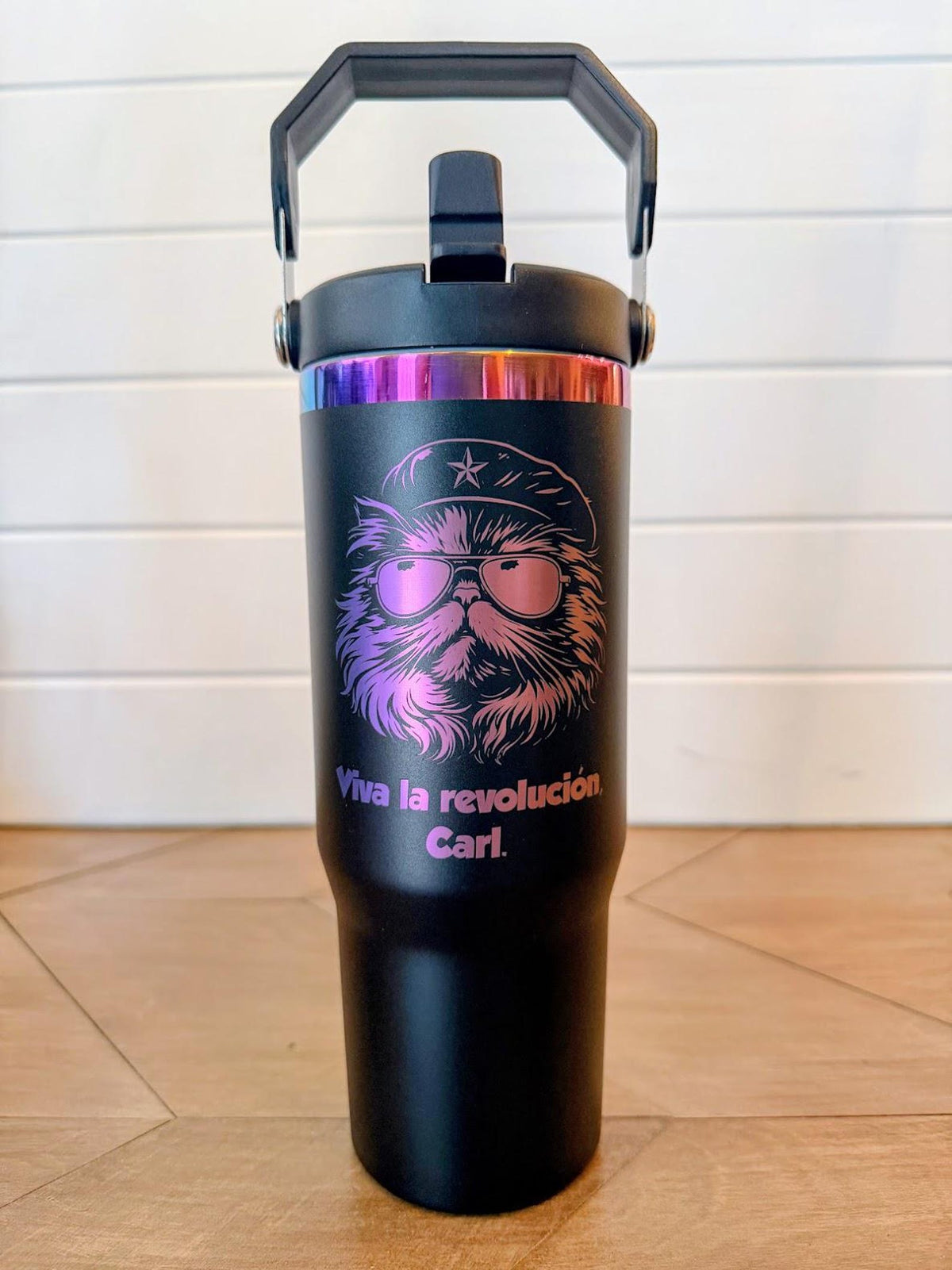 Viva La Revolucion, Carl - Dungeon Crawler Carl Tumbler | 20oz or 30oz | Princess Donut Rainbow Stainless Steel | Black or White