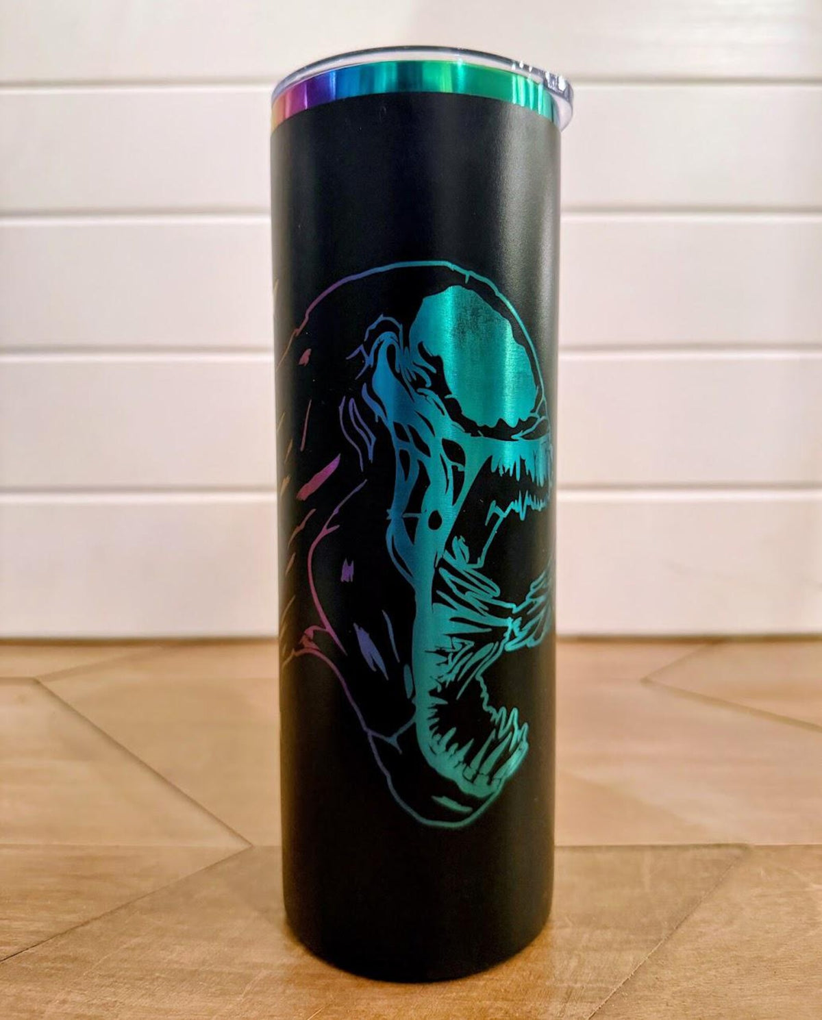 Venom Tumbler | 20oz or 30oz Rainbow Engraved Cup | Black Stainless Steel | Symbiote Inspired Gift